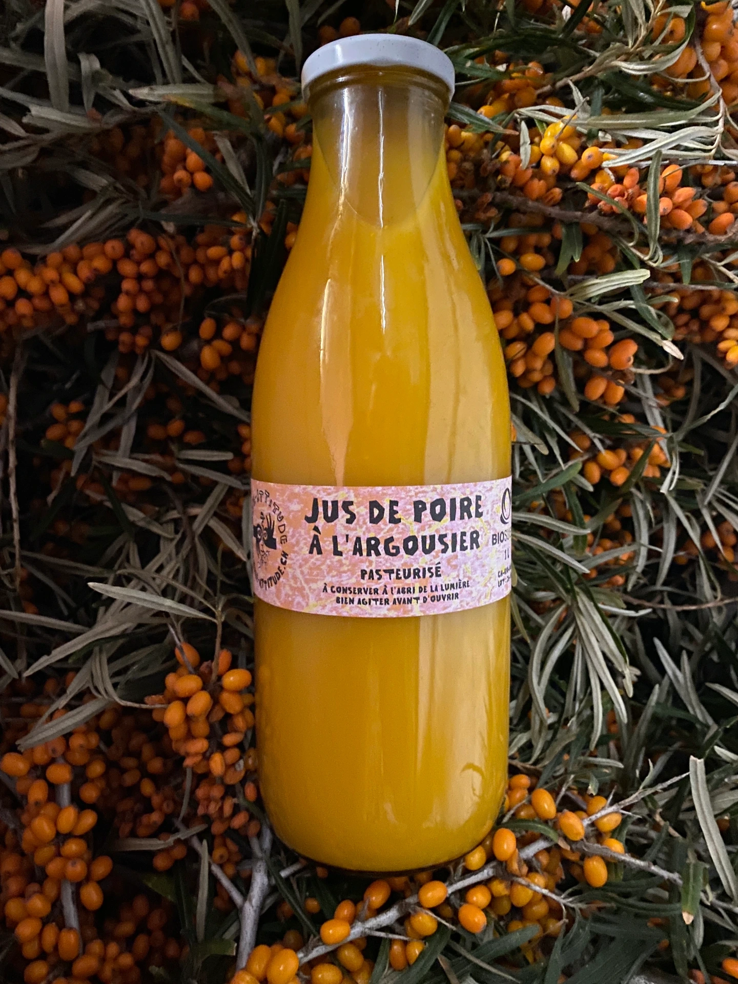 Jus de poires à l'argousier (1 litre)